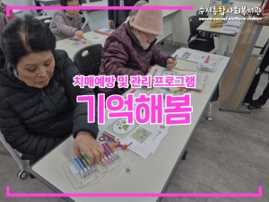 치매예방 및 관리프로그램 기억해봄 뇌건강교실 특...